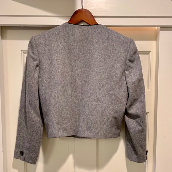 Vintage Cropped Wool Jacket with Black Trim 6P - Picture 4 of 7